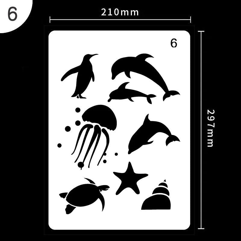 White plastic drawing stencil template for easy tracing and art projects.