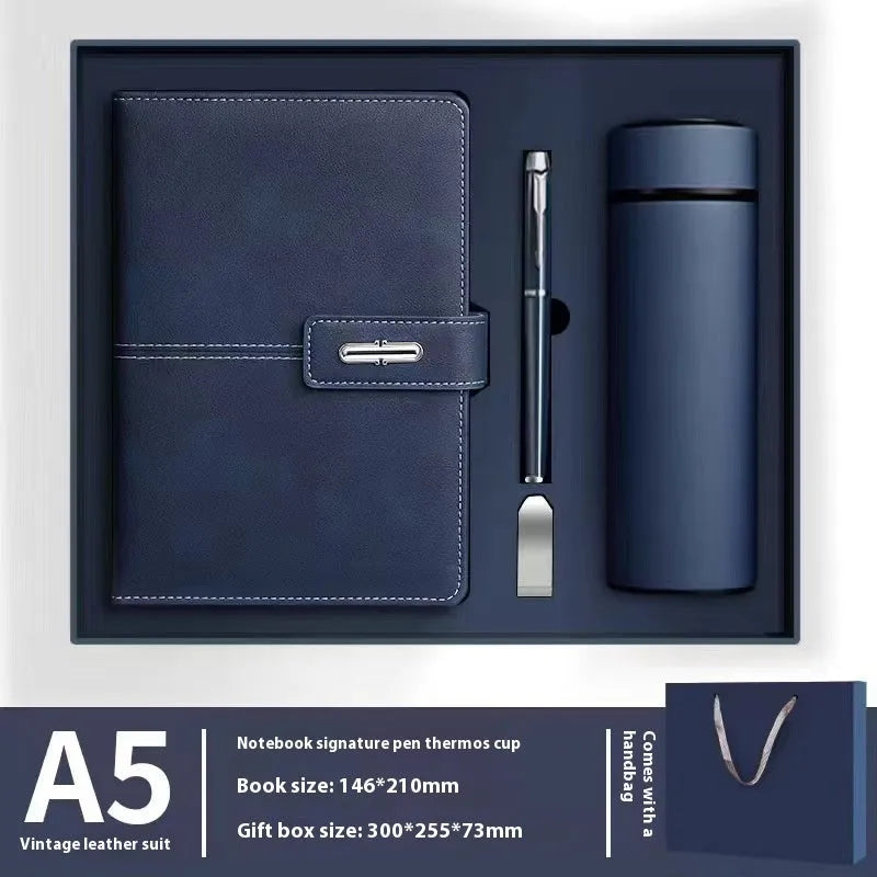 Custom A5 notebook with imitation leather cover in multiple colour options
