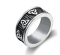 Trinity symbol ring in stainless steel, polished finish, available in sizes No. 7 to No. 13