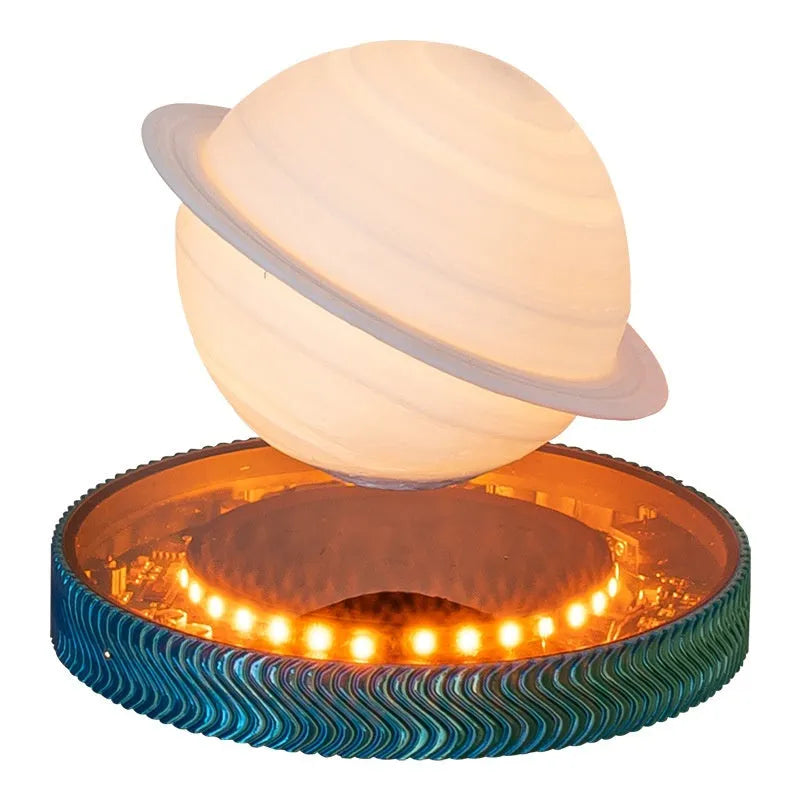Magnetic suspension moon night lamp with 3D printed celestial design in floating decorative style