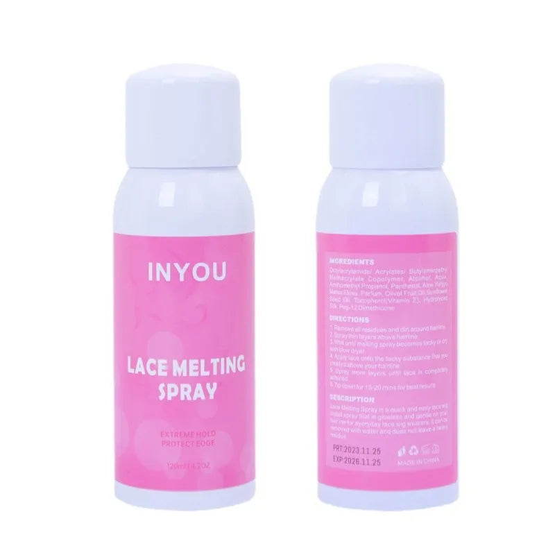 Fast-drying transparent lace wig spray glue 120ml aerosol adhesive for lace bonding