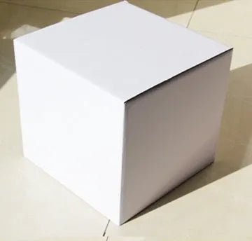 Square black corrugated cardboard packaging box with three internal compartment floors.