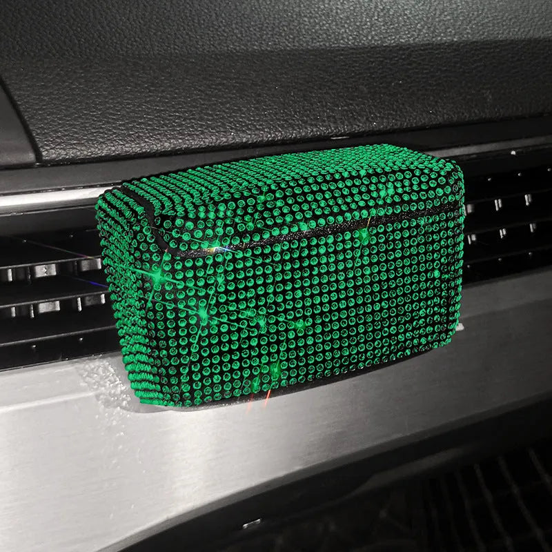 Car ashtray with covered outlet in plastic, showing colour diamond options at 10cm by 7cm by 5cm size.