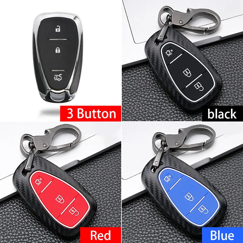 Plastic car key case for Chevrolet smart fob, double-sided frosted ABS, black colour, with button cutouts