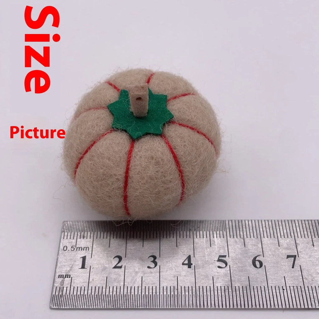Wool felt pumpkin poke ornaments for doll decoration in multiple colours