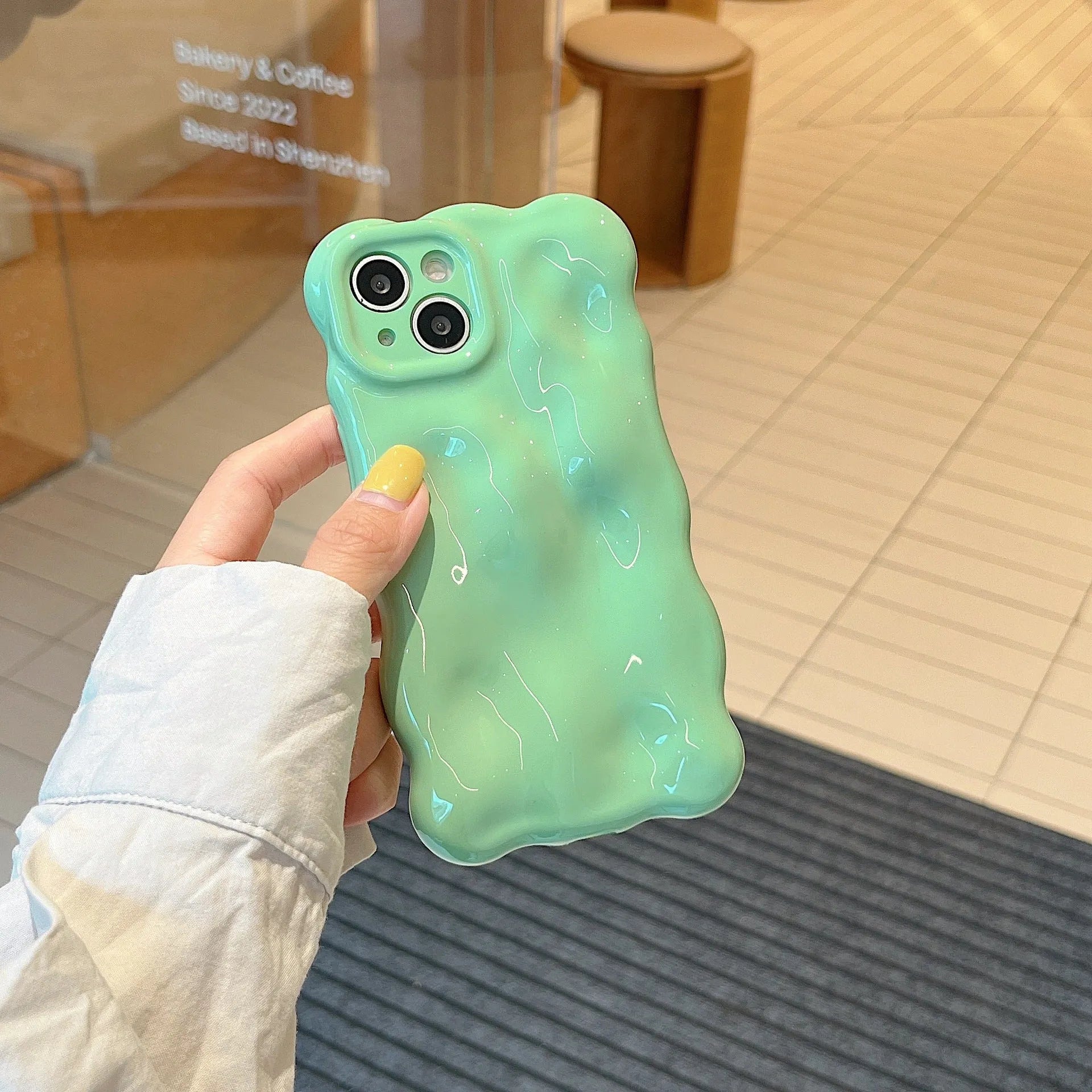 New irregular meteorite pattern TPU phone case in solid colour, anti-drop design, fits iPhone 14ProMax