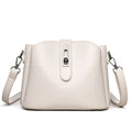Retro women's messenger bag in PU material with medium hardness and sandwich pocket, available in white black brown