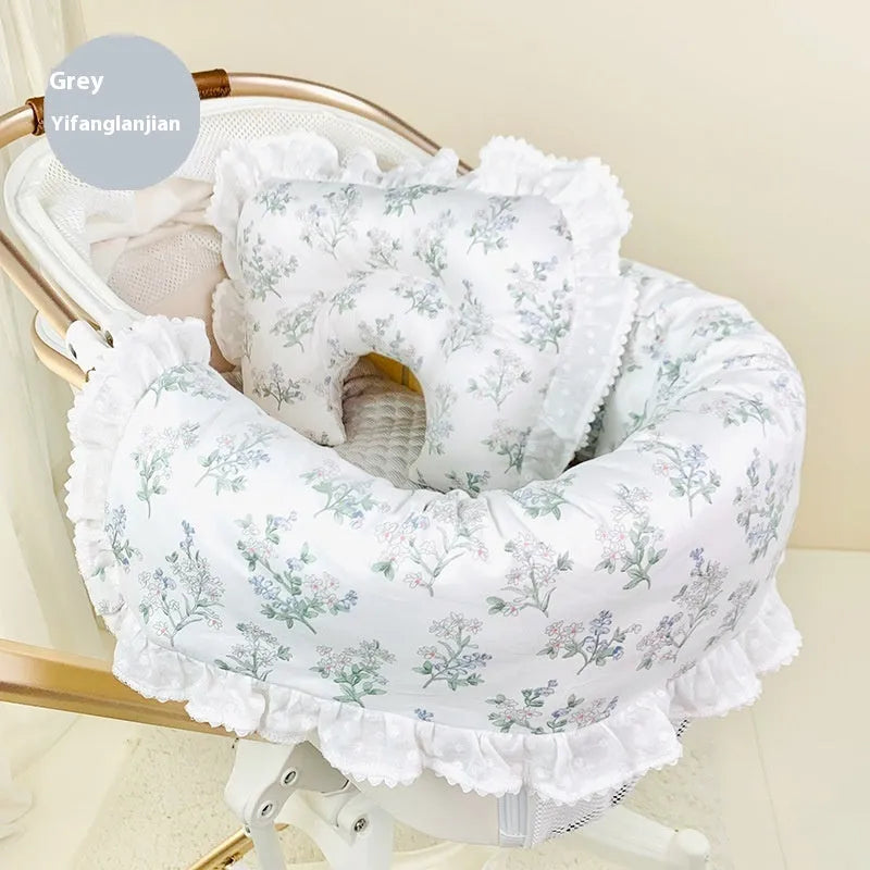 Pet stroller three-piece bedding set with towel, cushion and pillow in cotton cloth