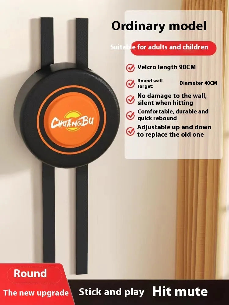 Wall-mounted boxing training target in PU leather with hanging hardware
