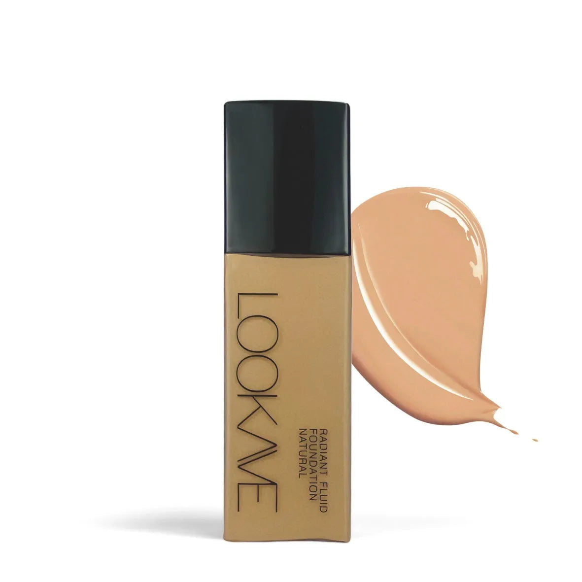 LOOKAVE Matte Liquid Foundation bottle in 21ml size, shown in Ivory White shade