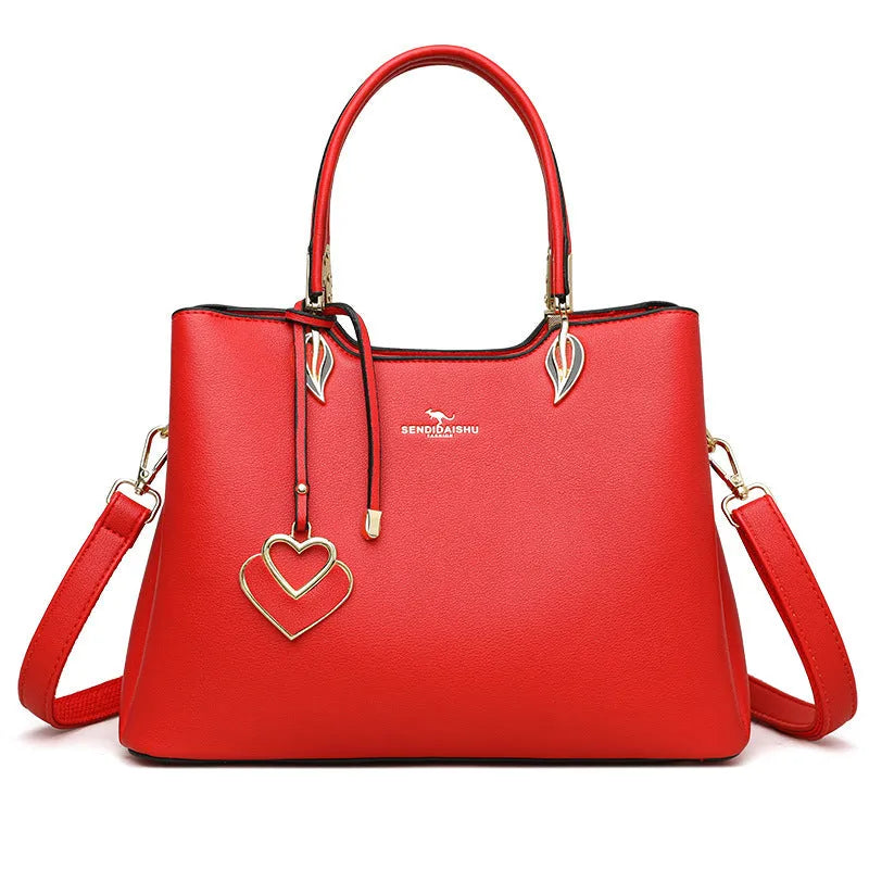 Women's multi-layer shoulder messenger bag in PU leather with urban simplicity style