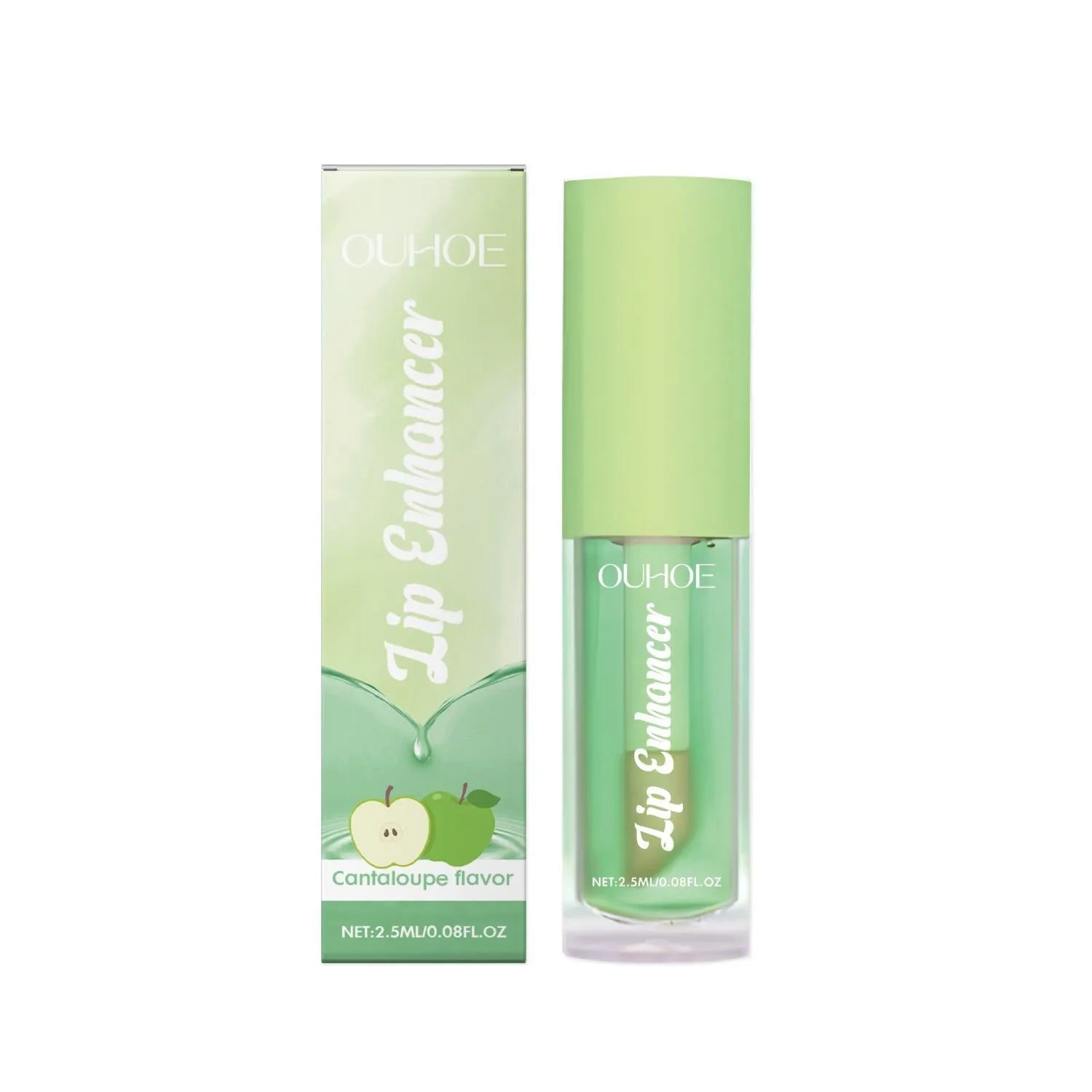 Moisturising lip oil bottle with plant oil and ceramide formula, shown in one of six flavour variants.