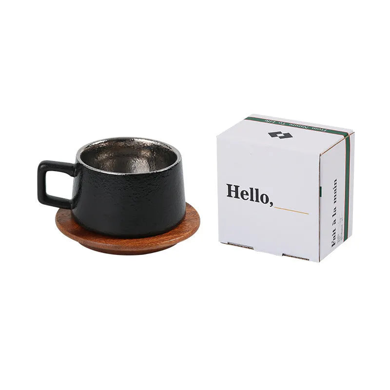 Office gift tumbler coffee cup suit with gold plated packaging and 250ml capacity cup