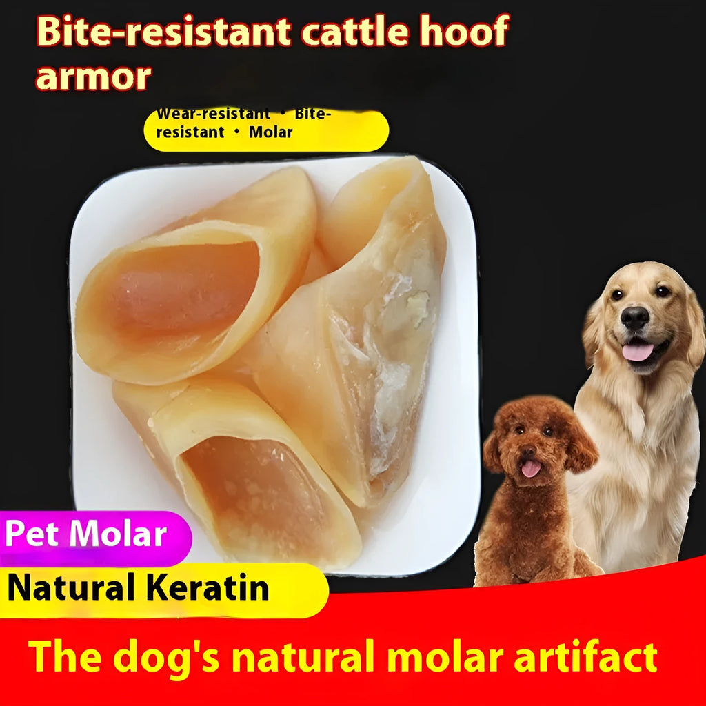 Hoof shell coloured cowhide dog grinding rod chew toy for small or large dogs