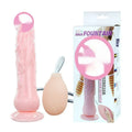 Flesh-coloured suction cup dildo for women showing 200mm length and 40mm diameter