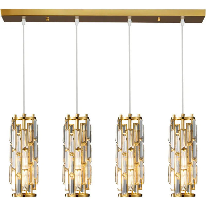 Industrial single head LED droplight with crystal design in black, gold, or chrome finish for bedside or aisle use.