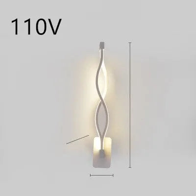 Nordic minimalist LED wall lamp in black or white with silicone shade for bedroom bedside lighting