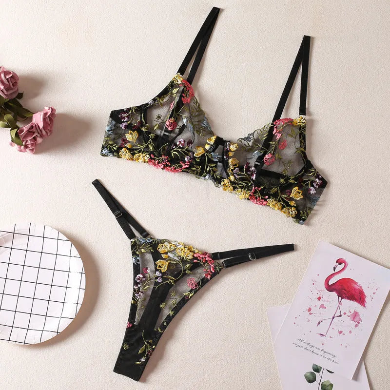 Women's floral bikini set in polyester available in five colours and Asian sizes S M L XL.