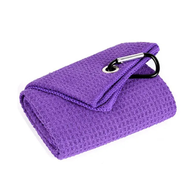 Waffle textured golf ball cleaning towel in assorted colours with 30x30cm and 30x40cm size options