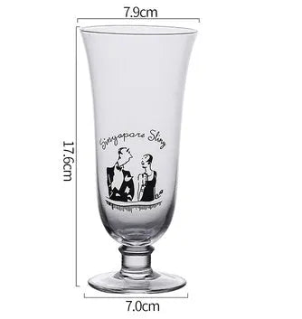 Transparent lead-free glass cocktail glass with seamless flat base and satin-board wall design