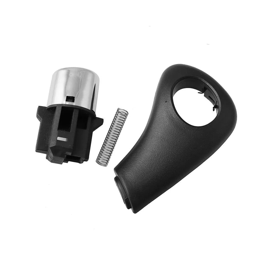 Black ABS plastic gear shift button kit with spring for Honda Accord 2003-2005.
