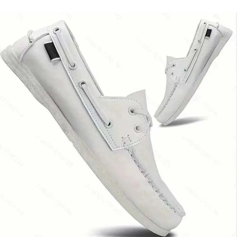 Men's British style casual shoes in artificial PU with flat heel and round toe