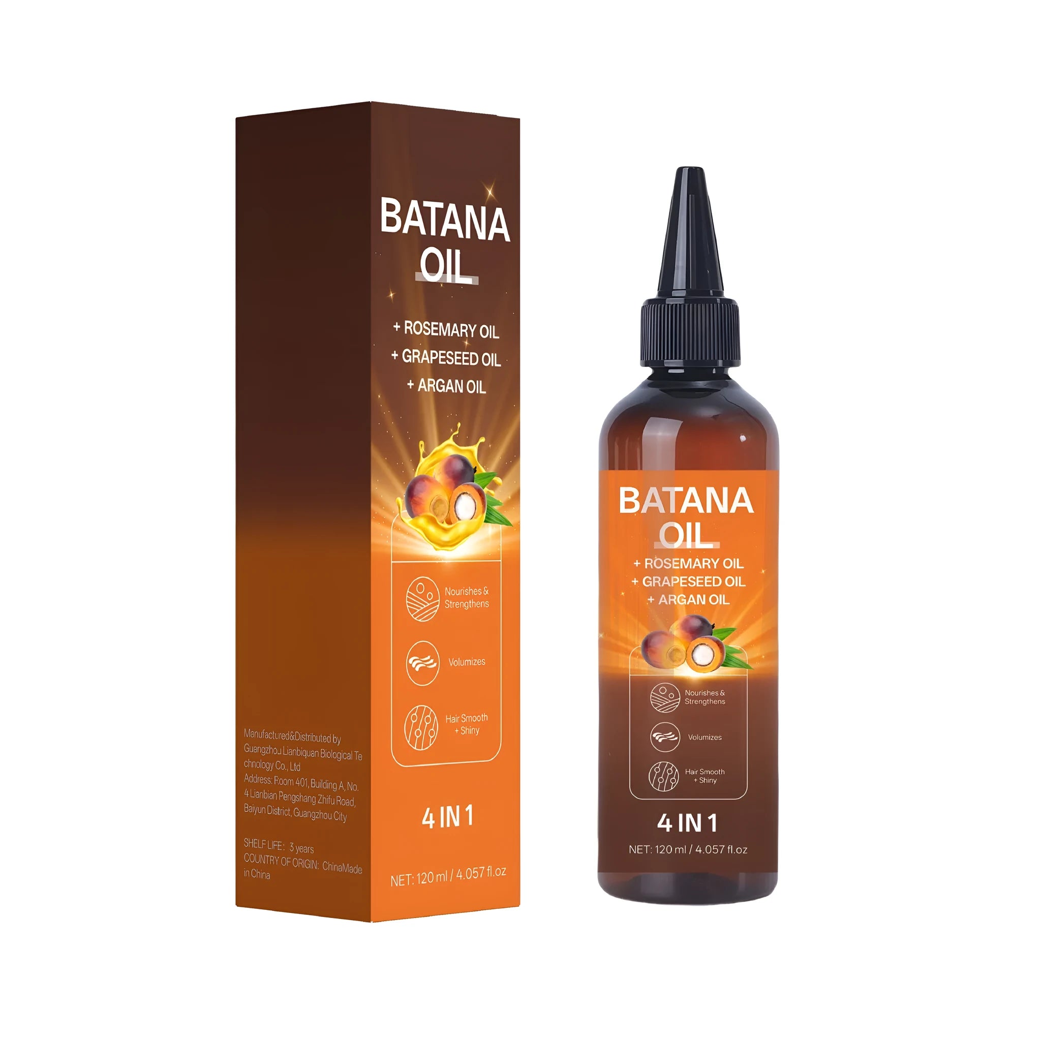 Batana styling cream treatment oil in 40x40x159mm container for fragile hair and frizz care