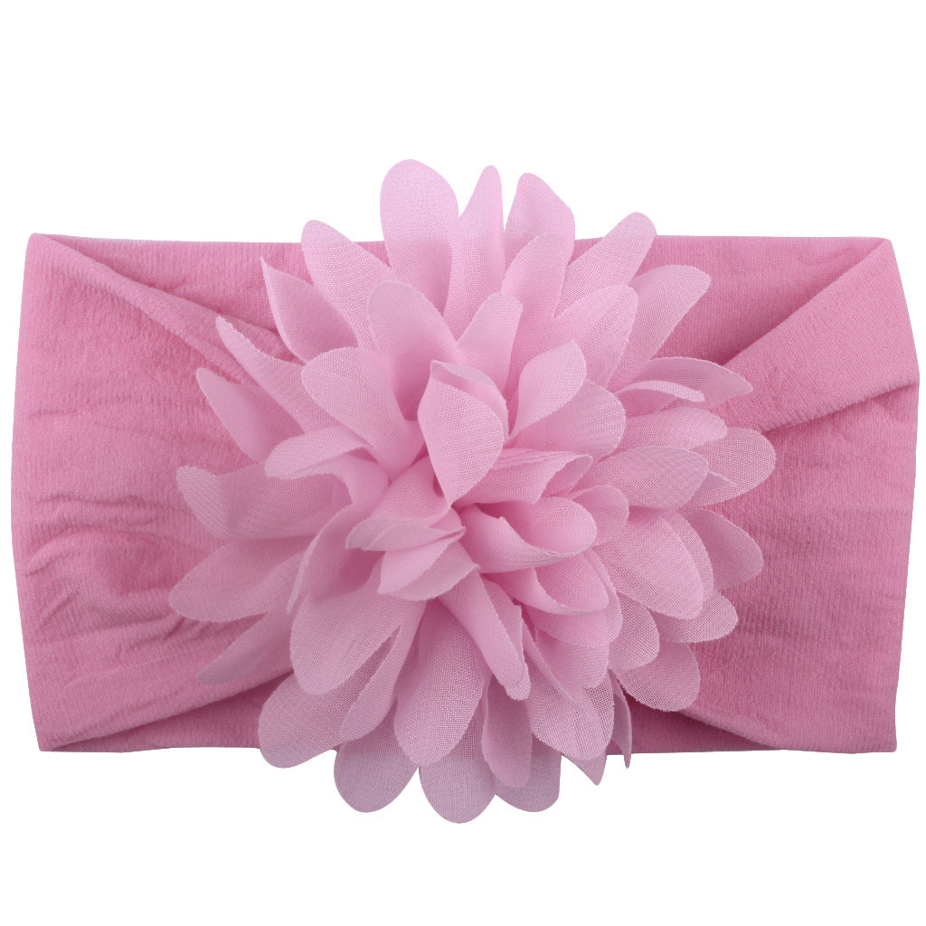 Sweet Chiffon Flower Baby Hairband - Super Soft, No-Mark Nylon Headdress for Princess Girls, 0-36 Months