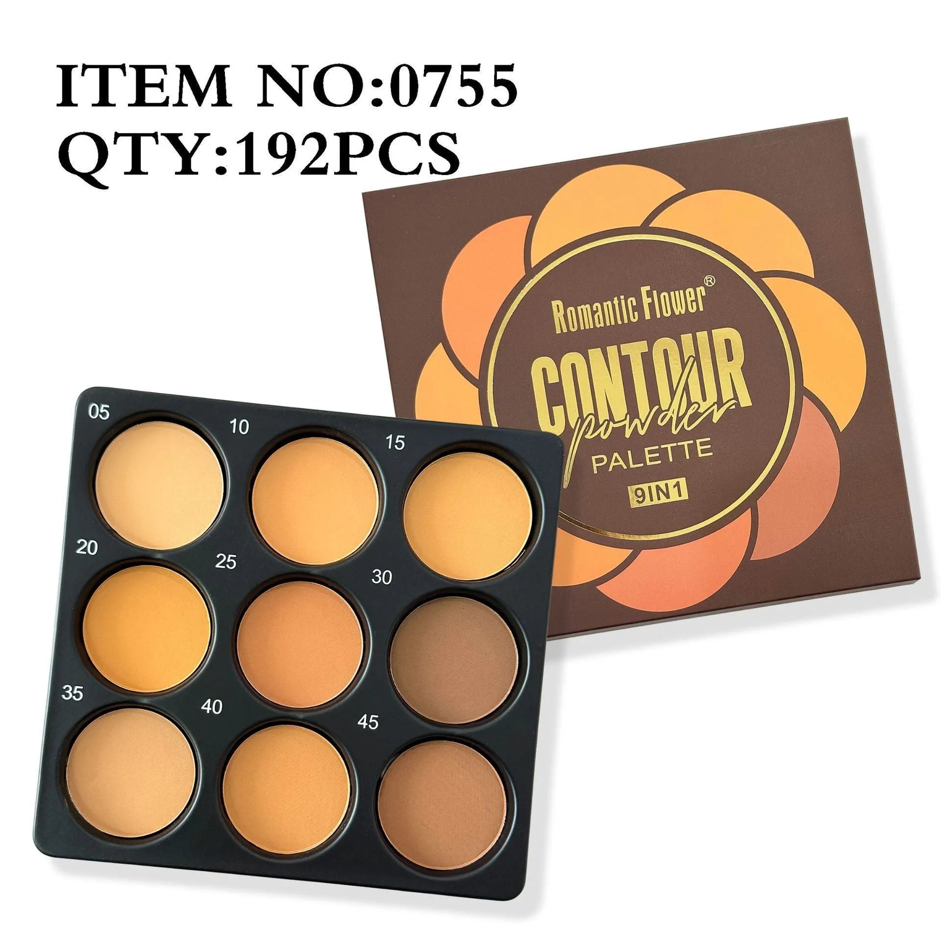Dark matte makeup palette with nine waterproof colours in a repair disk case.