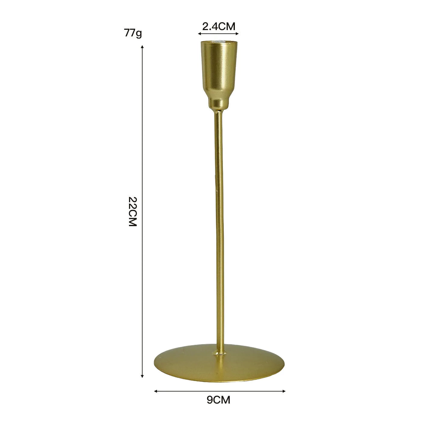 Handmade iron dining table candle ornament in gold colour available in multiple sizes