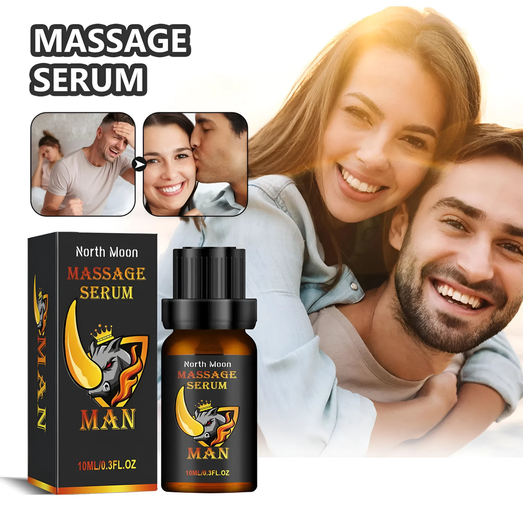 10ml bottle of men's body care essential oil for external massage with endurance and vitality benefits