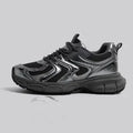 Casual dad shoe sneaker with PU mesh upper in grey, front lace-up closure and EVA sole