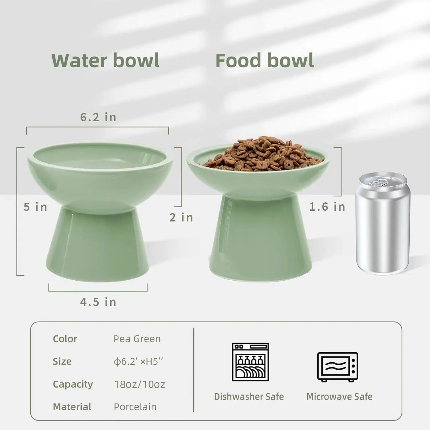 Blue ceramic elevated cat bowl with wide shallow dish and 12cm height for whisker-friendly feeding