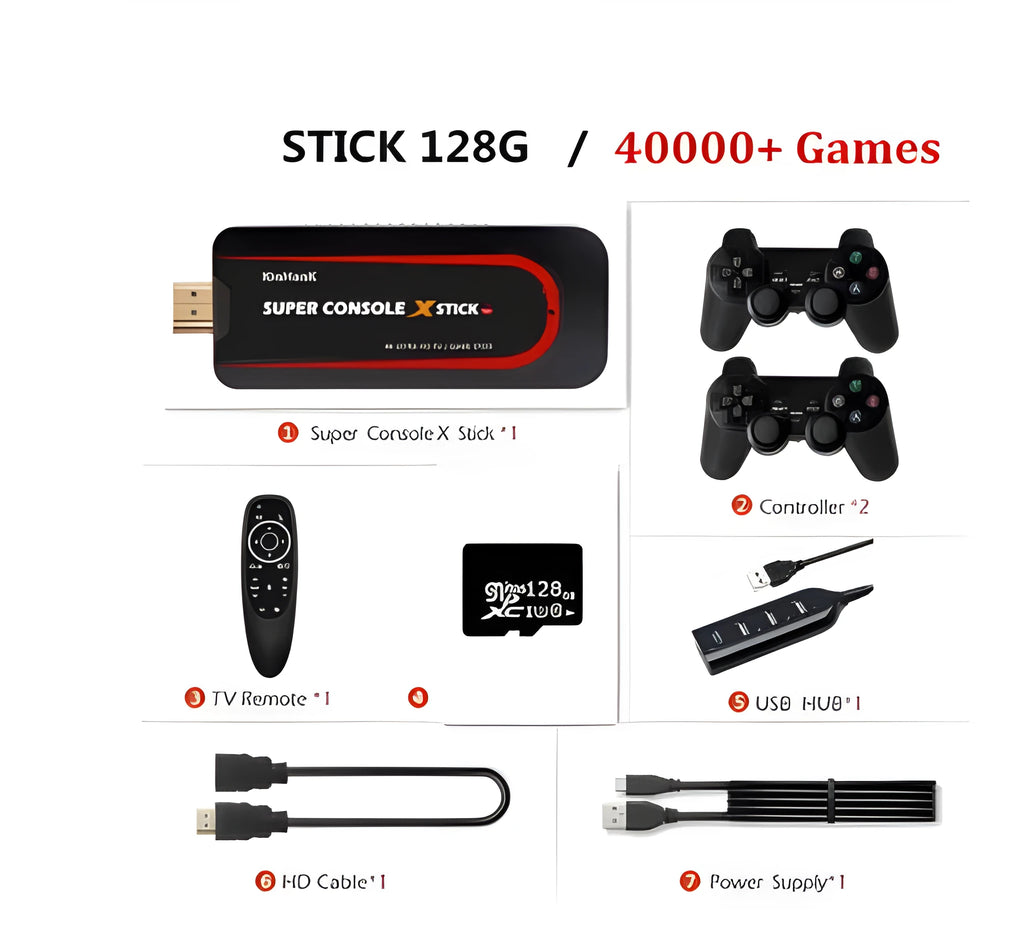Retro video game console with HDMI port and softcover packaging