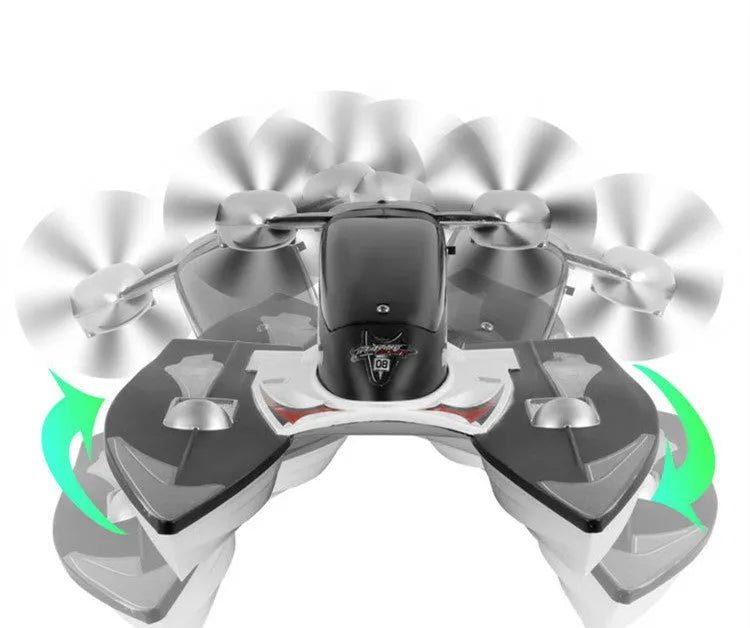 Black plastic high-speed 2.4G remote control toy boat with handle remote and spare propellers