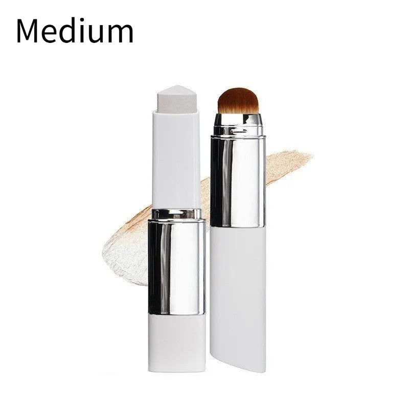 Blanc Cover Cream Stick V Foundation with removable brush, showing cream stick and brush applicator