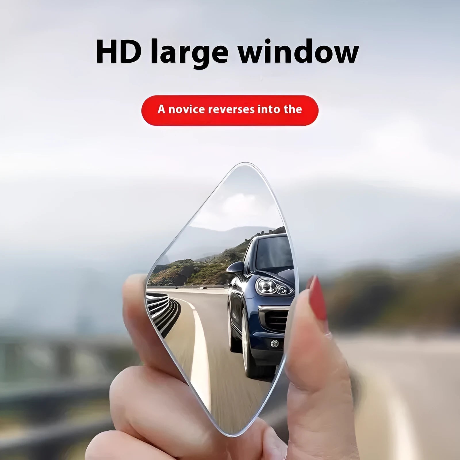 Small round frameless glass rearview mirror for general vehicle fit, one pair pack
