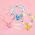 Plastic pet collar in macaron candy colours with chain detailing in blue, pink and mixed options