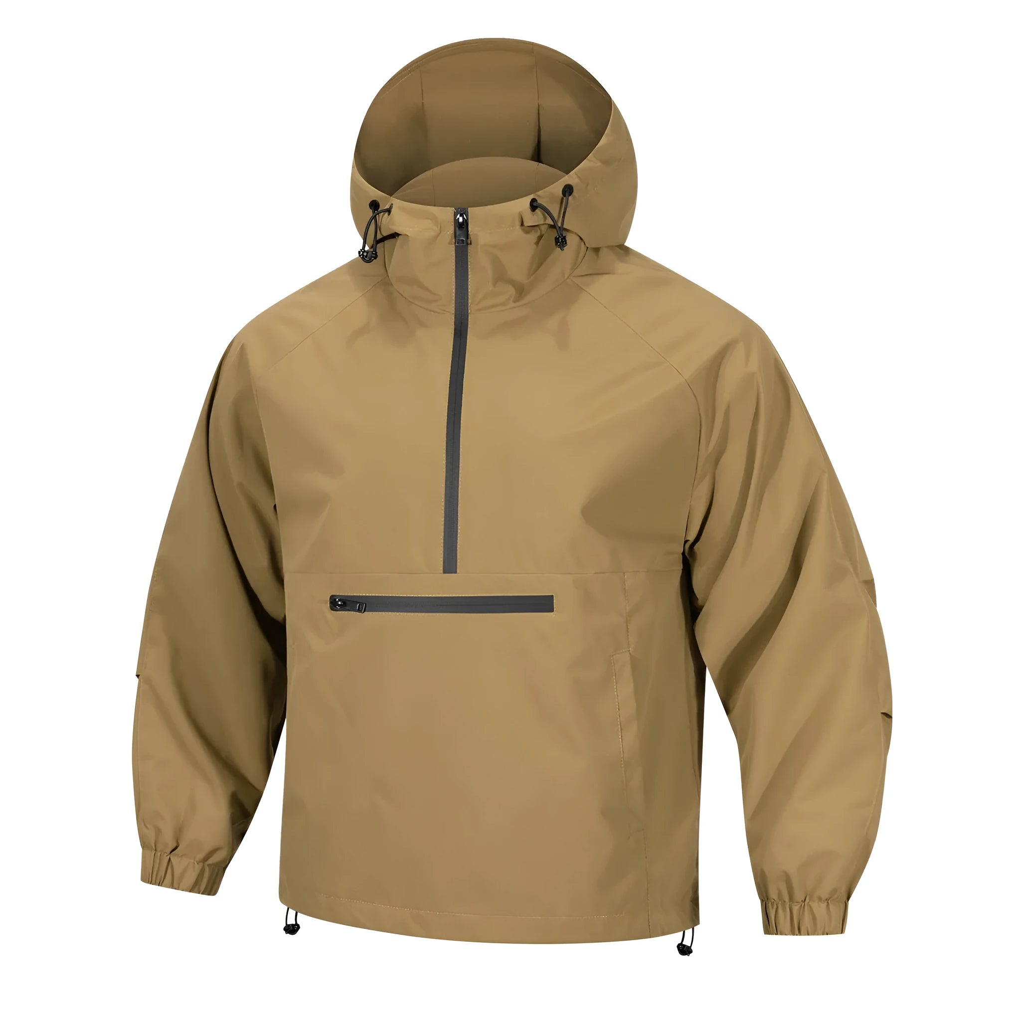 Men's Korean-style loose half-zip hooded sweater jacket in rabbit fur corduroy fabric