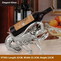 Lobster shaped wine rack in rose gold or elegant silver metallic finish