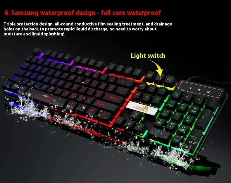 Glowing USB cable for gaming keyboards with RGB LEDs in white or black colour options