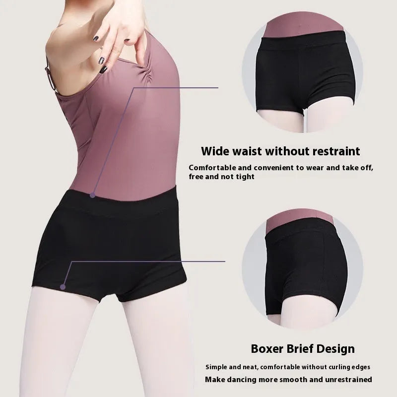Women's black cotton ballet practice dance pants for fitness and dance exercise
