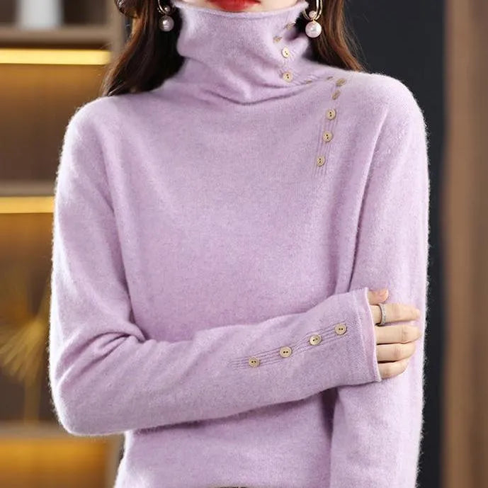 Slim fit knitted bottoming shirt with 3D pattern in core-spun yarn, shown in multiple colour options