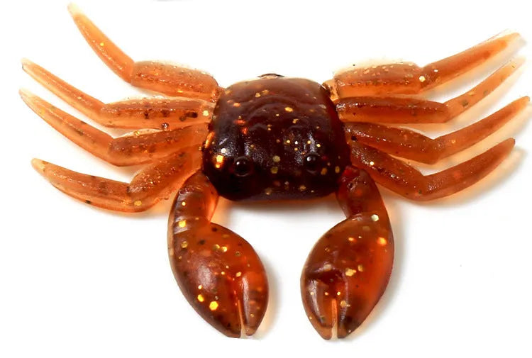 8cm PVC software crab fishing lure in brown or red crab colour for saltwater and freshwater fishing