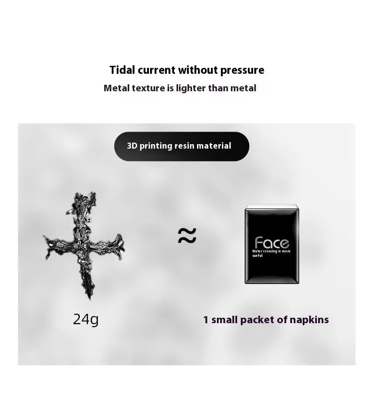 Gothic cross design resin headphone covers for Apple AirPods Max in silver and gun colour options