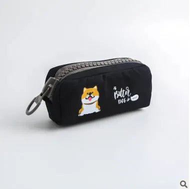 Creative Simple Cute Corner Animal Pencil Case in leather, 16 colour options including Black Cat, Blue, and Fruit Watermelon