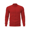 Men's casual stand collar cotton zipper sweater in a loose cardigan fit