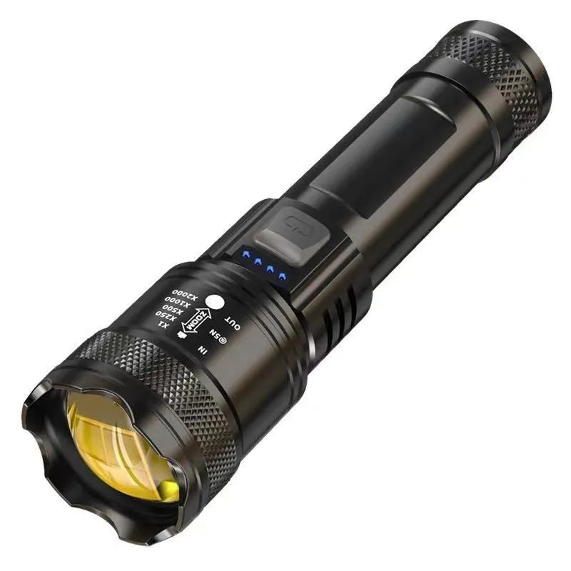 Power torch portable rechargeable super bright outdoor telescopic zoom searchlight with 2200LM output