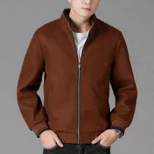 Men's sport style autumn fleece jacket in grey colour with size stick pockets