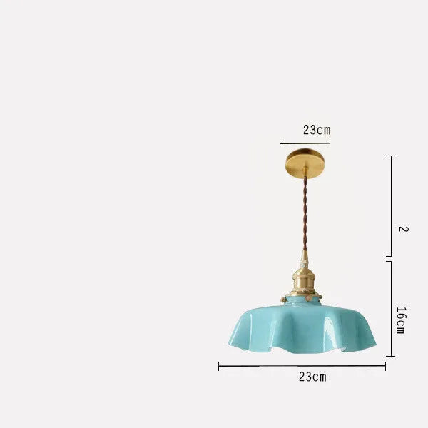 Medieval French brass flower bud cream glass chandelier with adjustable height